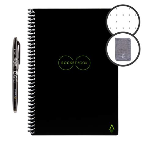 Rocketbook Everlast Smart Reusable Notebook, Infinity Black, Executive Size (6" x 8.8 ...