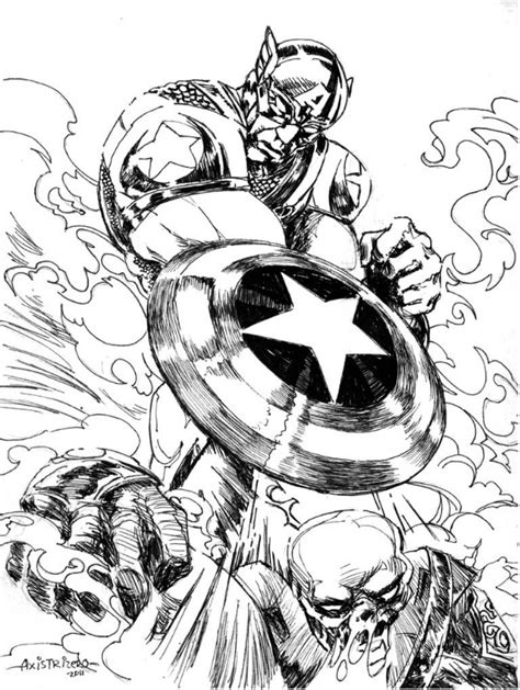 Captain America VS Red Skull, in the July 2011: Captain America Comic Art Sketchbook