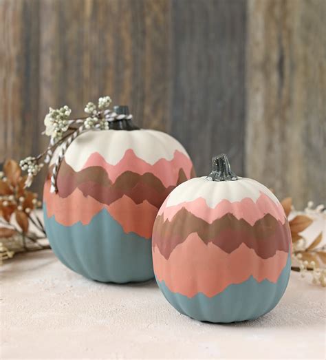 Abstract Mountain Painted Pumpkins