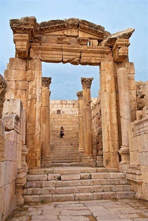 Roman Architecture. the Ancient Roman City of Gerasa in Jerash, Jordan ...