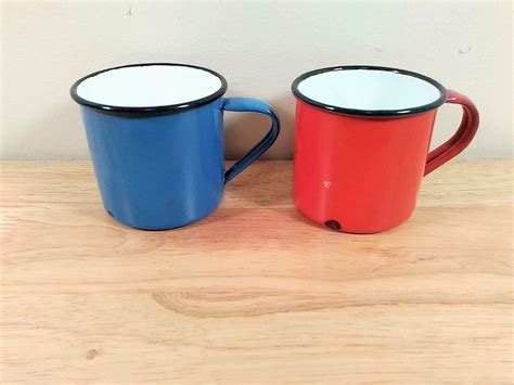 Enamelware Camping Cups Enamel Mug Enamelware Mugset of 2 | Etsy | Camping cups, Mugs, Enamelware