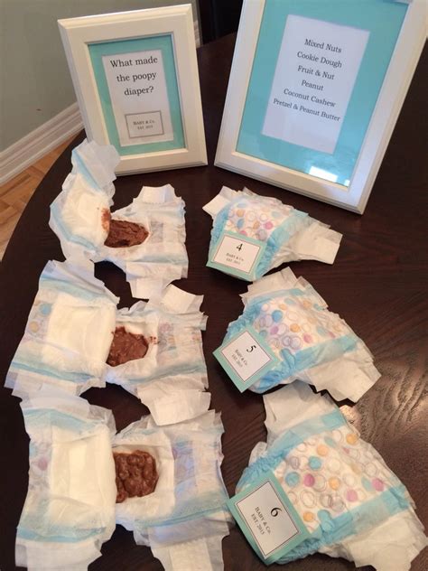 Baby shower game - What made the poopy diaper? / DIY / Tiffany blue wrapping paper / Tiffany ...
