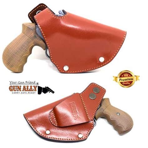 GunAlly Premium Leather Holster for .32 Caliber Revolver - Gunholster