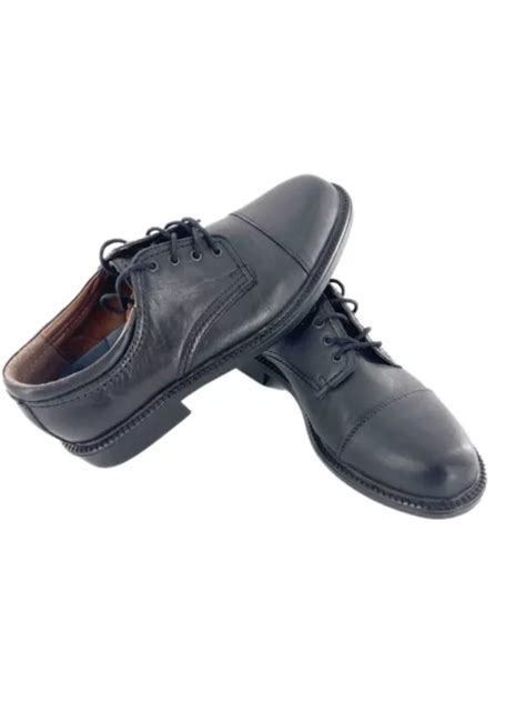 DOCKERS MENS 7.5 M Black Leather Dress Shoes Oxfords GORDON 90-2214 Cap ...