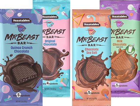 Mr Beast Chocolate Bar By Feastables (7 Flavors) (1 Bar 10, 56% OFF