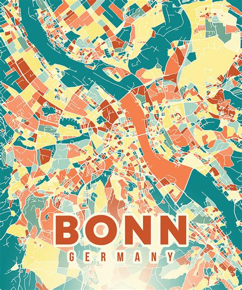 Bonn Germany Map Digital Art by Alexandru Chirila | Pixels