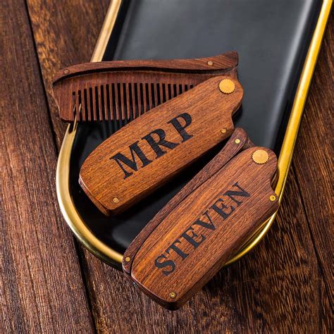 Engraved Wooden Beard Comb for Men - GetNameNecklace