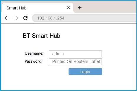 BT Smart Hub Router Login and Password