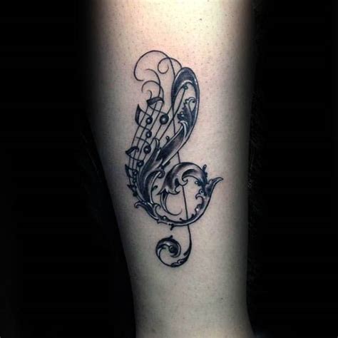 80 Treble Clef Tattoo Designs For Men - Musical Ink Ideas