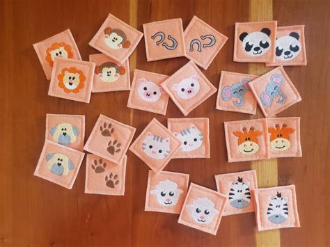 Animals Matching Game Memory Matching Felt Matching Game - Etsy