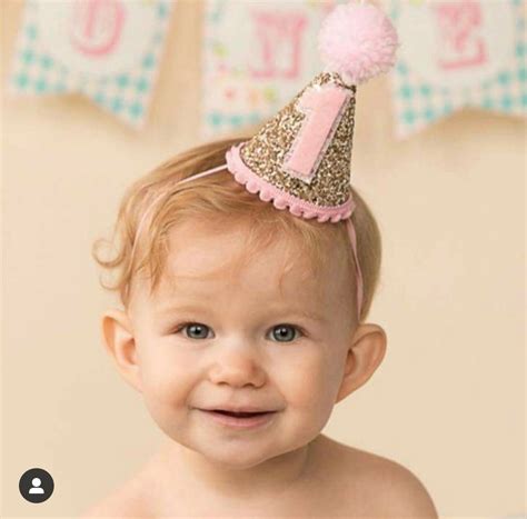 1/2 Birthday Mini Glittery Party Hat | 6 Month Birthday | Cake Smash | Baby Girl Birthday | Half ...