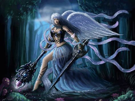 Download Woman Warrior Angel Glitter Fantasy Women Warrior Gif - Gif Abyss
