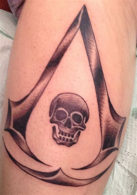 Assassins creed black flag leg tattoo | Leg tattoos, Tattoos, Assassins ...