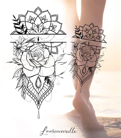 Diamant Rose et Mandala Design Tattoo @laurenceveillx | Geometric mandala tattoo, Mandala tattoo ...