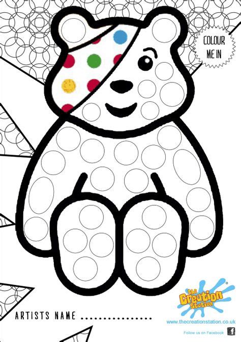 Pudsey Bear Colouring Template | Children in need (pudsey) | Children in need, Toddler crafts ...