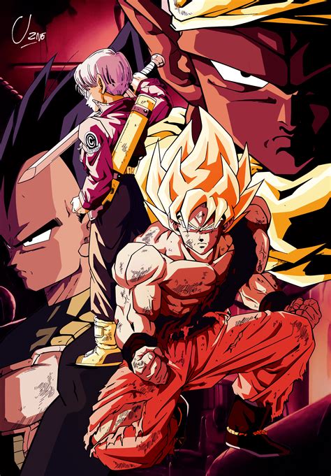 Gokussj-Trunks-Vegeta-Piccolo-byUzne by Uzne on DeviantArt