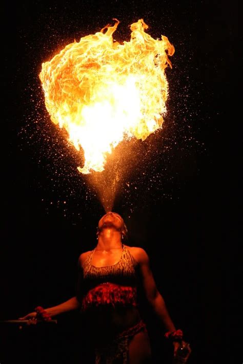 Captivating Fire Breathers at the Market