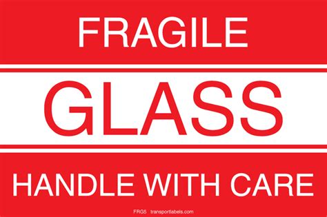 Fragile Glass Labels | transportlabels.com