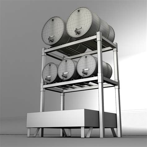 3D oil barrel storage rack model - TurboSquid 1218544