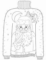 Free Ugly Christmas Sweater Coloring Pages Printable sketch template