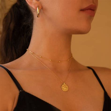 Dainty 14 K Gold Bead Choker Necklace in 2021 | Gold choker necklace ...