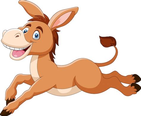 Premium Vector | Cute cartoon donkey a smile