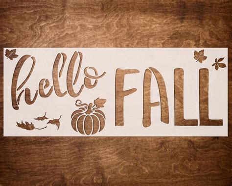 HELLO FALL Stencil Diy Home Fall Decor Craft - Etsy