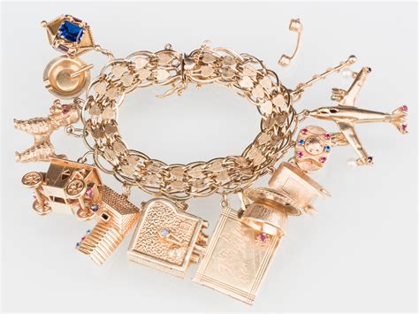 Antique Gold Charms For Bracelets Charm Bracelet Victorian Heavy - the hot hobbies