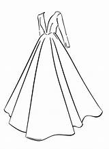 Long Sleeve Wedding Dress Coloring Page  Free Printable Pages sketch template