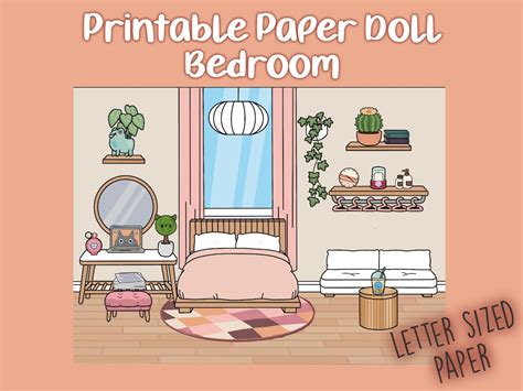 Printable Paper Doll Bedroom, Toca Boca Bedroom, Quiet Book, Printable Bedroom for Paper Dolls ...