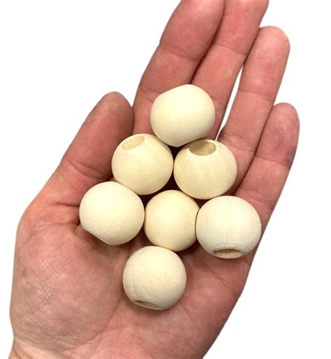 Large Round Wood Beads - Natural - 25mm - 24pc -TP210507