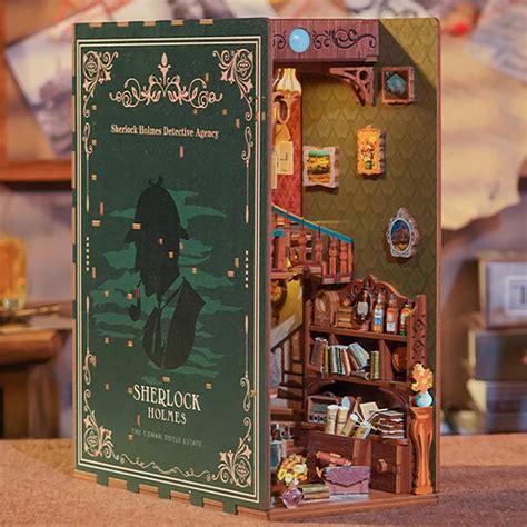 Sherlock Holmes Detective Agency Wooden Puzzle Book Nook – Fifijoy