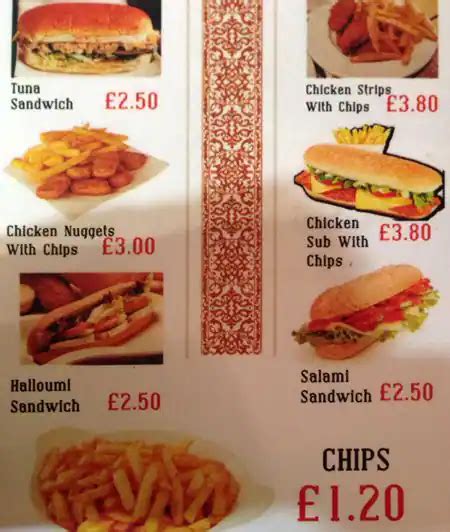 Menu at Havana Shisha Cafe, Manchester