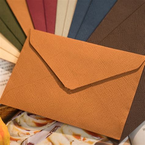5/10pcs DIY Retro Hemp Texture Mini Paper Envelopes for Wedding Invitation Envelope Gift Party ...