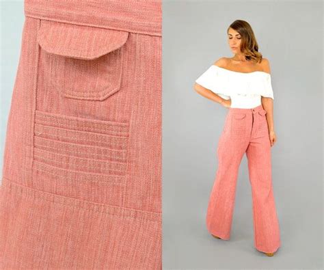 70's Rose Bell Bottom Jeans 70s Aesthetic, High Waisted Denim, Summer ...