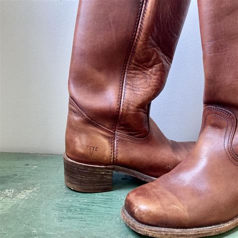 FRYE CAMPUS BOOTS 14L Saddle Cognac w square toe... - Depop