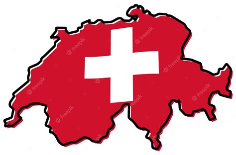 Premium Vector | Simplified map of Switzerland outline, with slightly ...