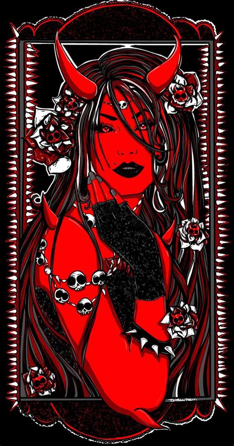 " Devil Girl" Shirt design by Brittany Hanks, via Behance | Satanic art, Beautiful dark art ...