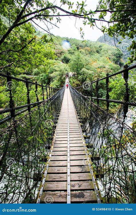 Suspension Bridge in Taroko Gorge Stock Photo - Image of foggy, outdoors: 53498410