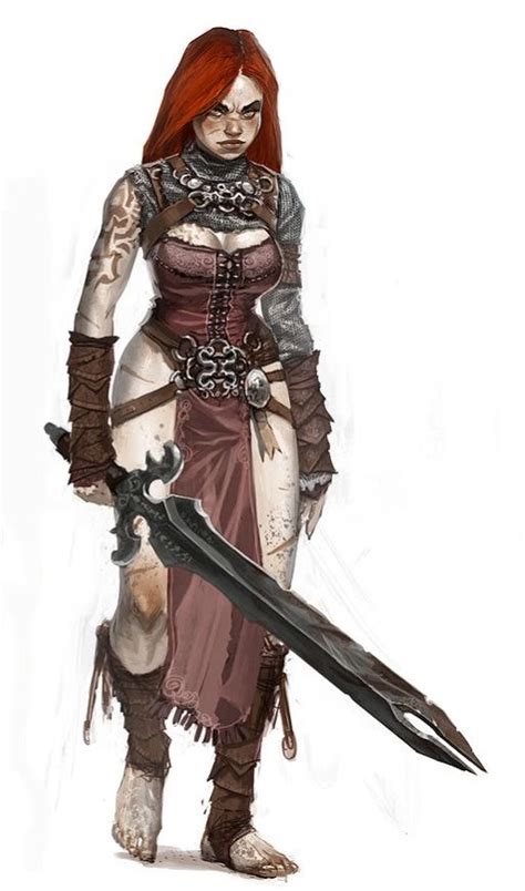 Female Barbarian - Pathfinder RPG PFRPG DND D&D d20 fantasy Heroic Fantasy, Fantasy Warrior ...