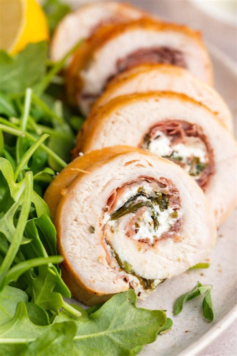 Chicken Roulade with Goat Cheese, Spinach, and Prosciutto - 40 Aprons