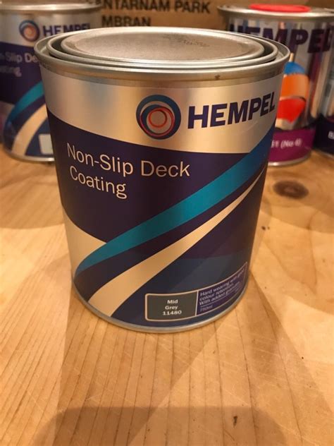 HEMPEL NON-SLIP DECK COATING 750ML MARINE BOAT YACHT PAINT Mid grey ...