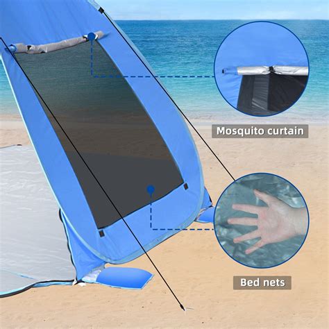 Anti-UV Automatic Beach Tent for 4 Person