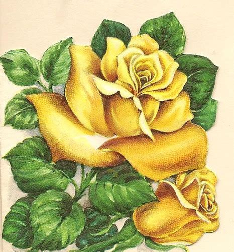 yellow rose | small vintage gift card made in USA | in pastel | Flickr