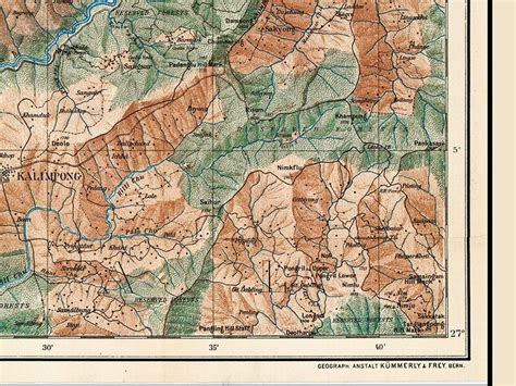 Map of Sikkim and Himalayas Comprehensive Topographical Map | Etsy