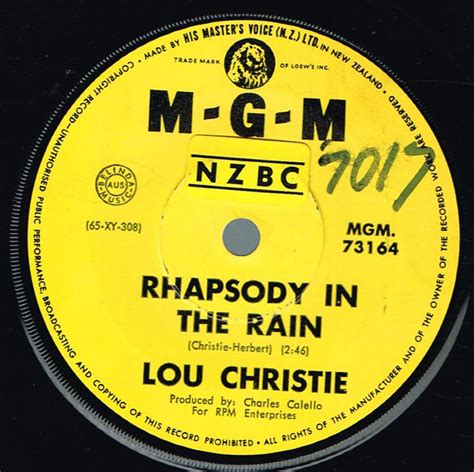 Lou Christie - Rhapsody In The Rain (1966, Vinyl) | Discogs