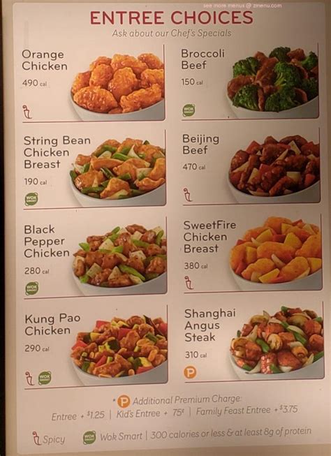 Panda Express Menu Nutrition Chart | Besto Blog