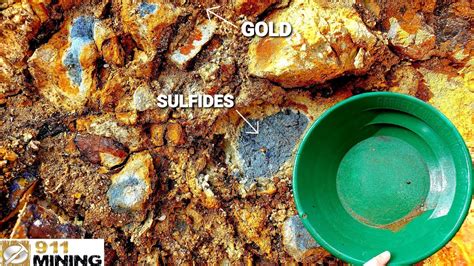 Crushing & Panning Gold From Gossan Exposures! - YouTube