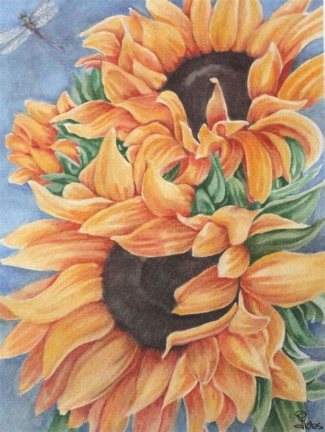 sunflower watercolor print flower painting 5x7 par favoriteflower, $10 ...