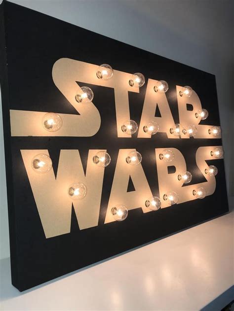 Star Wars Wall Decor Art, Marquee Style Logo Lights Party Decoration ...